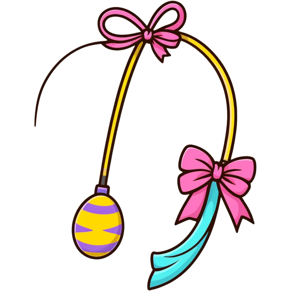 festive easter whip decorated with colorful bows and ribbons emoji