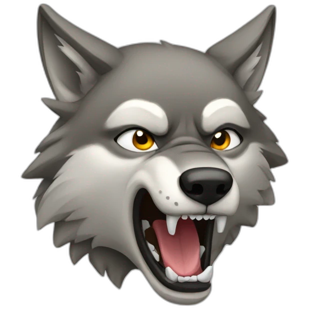 female wolf growling emoji