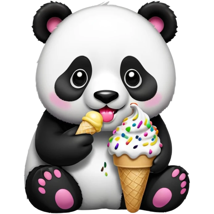 Panda eating ice cream emoji