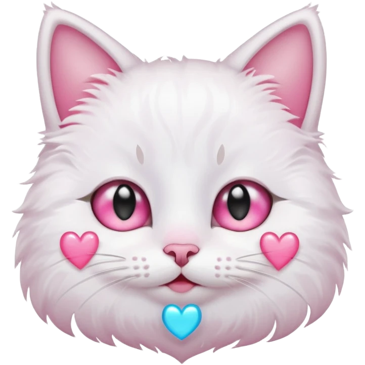 süße Katze mit Herzen und Freudentränen emoji