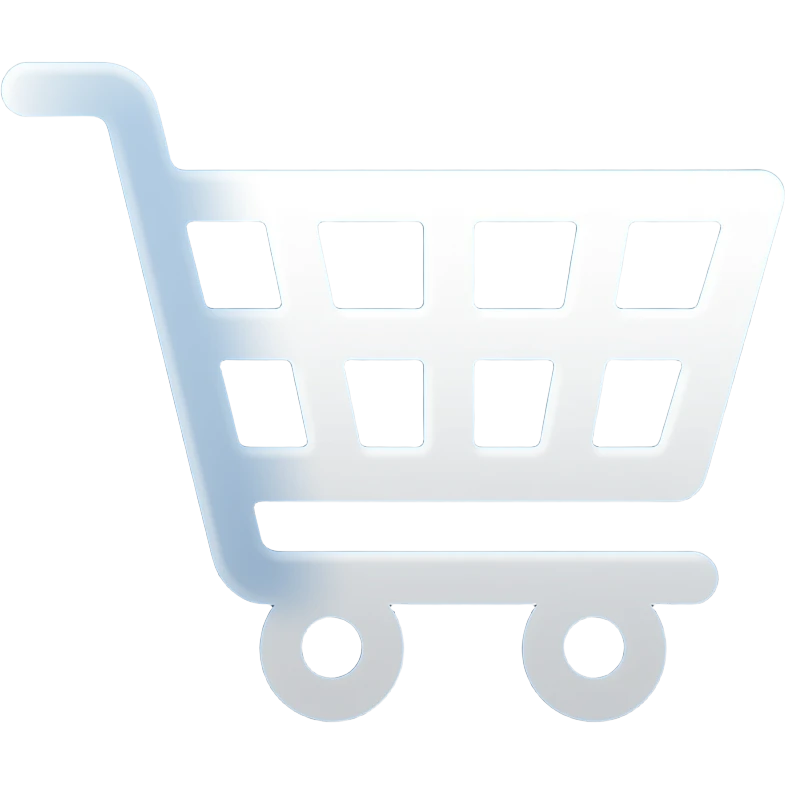 a mobile app logo for a shopping app with a shopping cart emoji