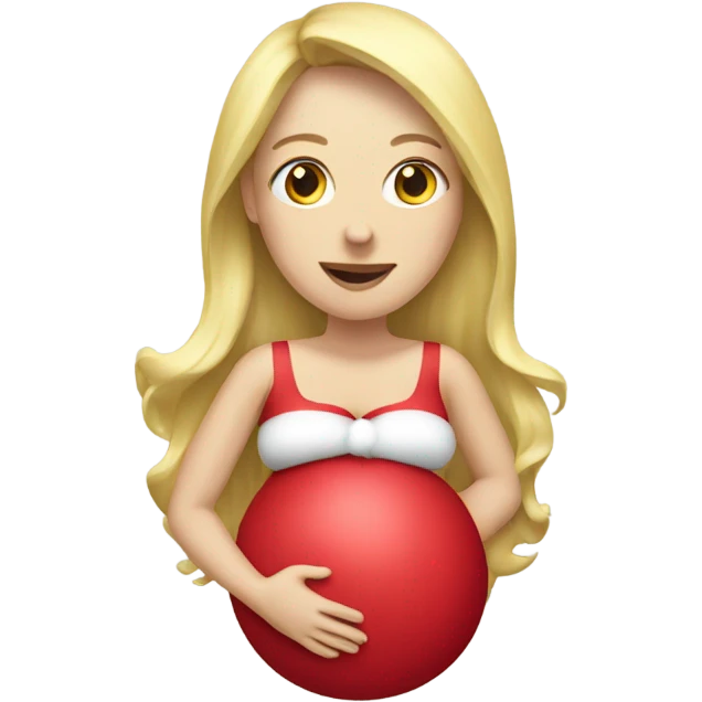 blonde pregnant woman with santa emoji