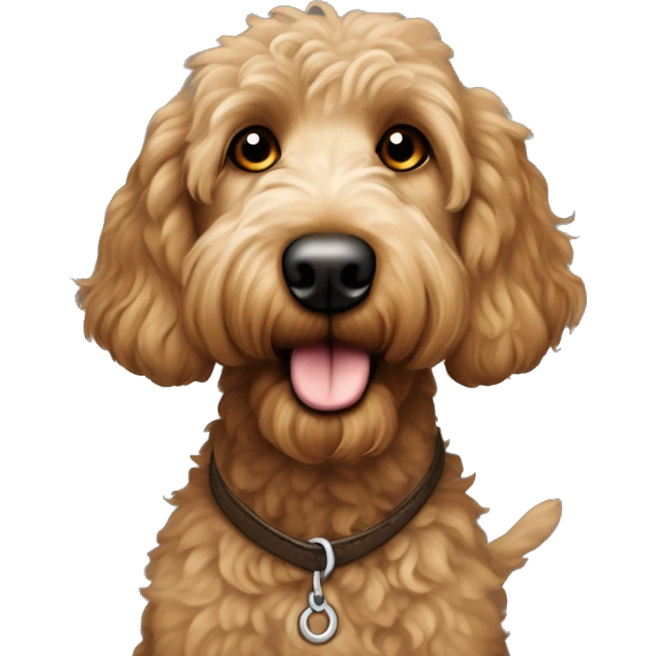brown eye long eye-lashed short-fur male goldendoodle sweetie dog emoji
