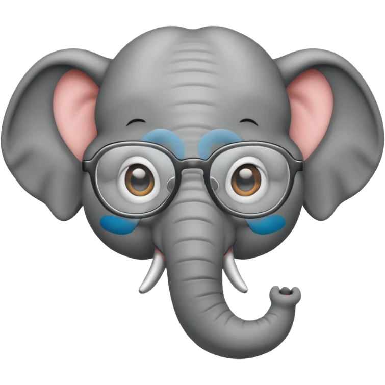 gözlüklü filler emoji