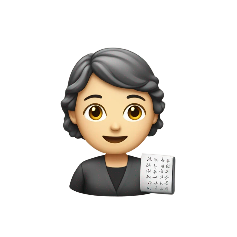 Una profesora con una pizarra  emoji