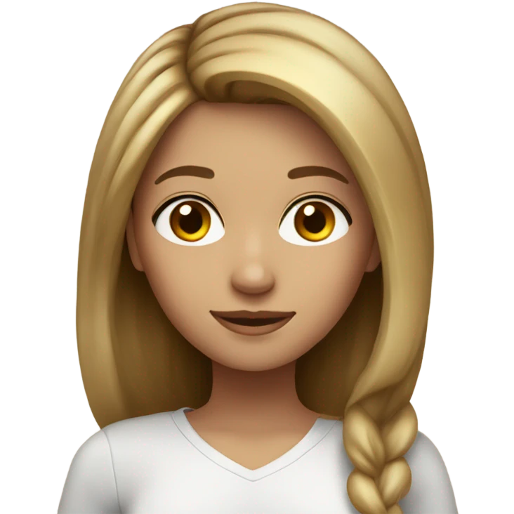 Girl with brown hair with blonde highlights and brrown  emoji