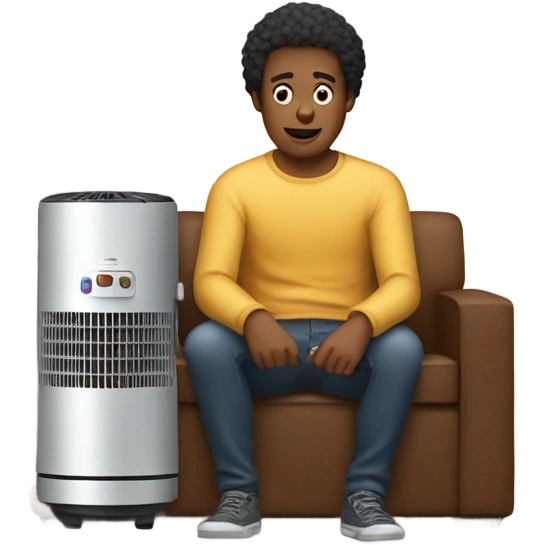 Sitting in front of heater emoji