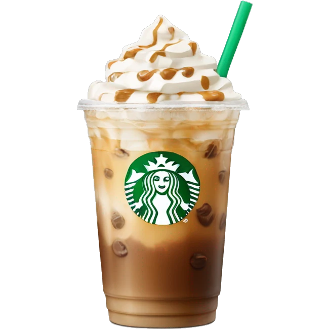 Starbucks iced coffee latte with flat sip top emoji