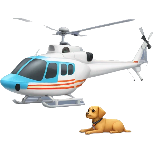 dog with a helicopter  emoji