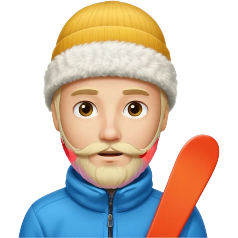 blonde guy with beard, ski hat emoji
