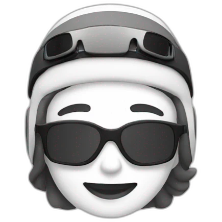 ski black and white  emoji
