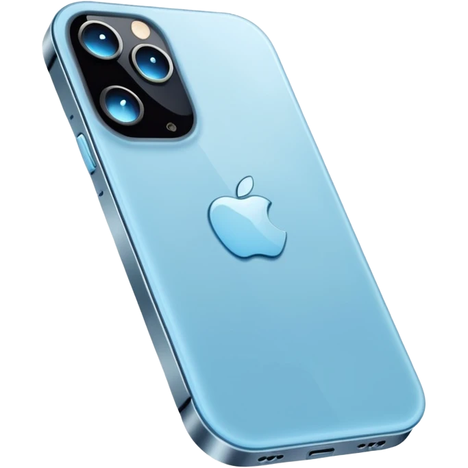 iPhone 13 Pro in light blue colour emoji