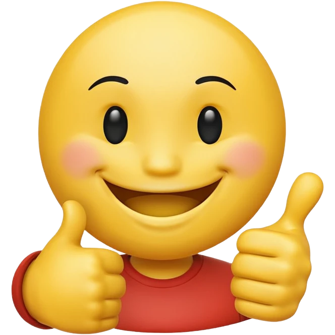 Smiley face with a thumb up emoji