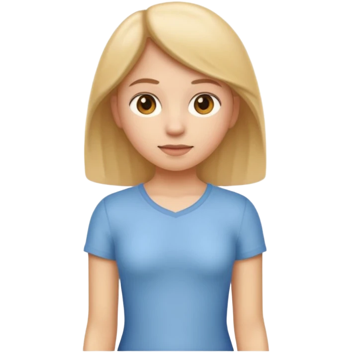 apple style emoji of a single teenage girl showing subtle signs of puberty such as subtle breast development and discreet body hair, standing, educational, non-explicit emoji