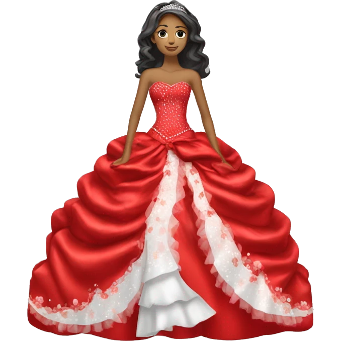 red quinceañera dress￼ emoji