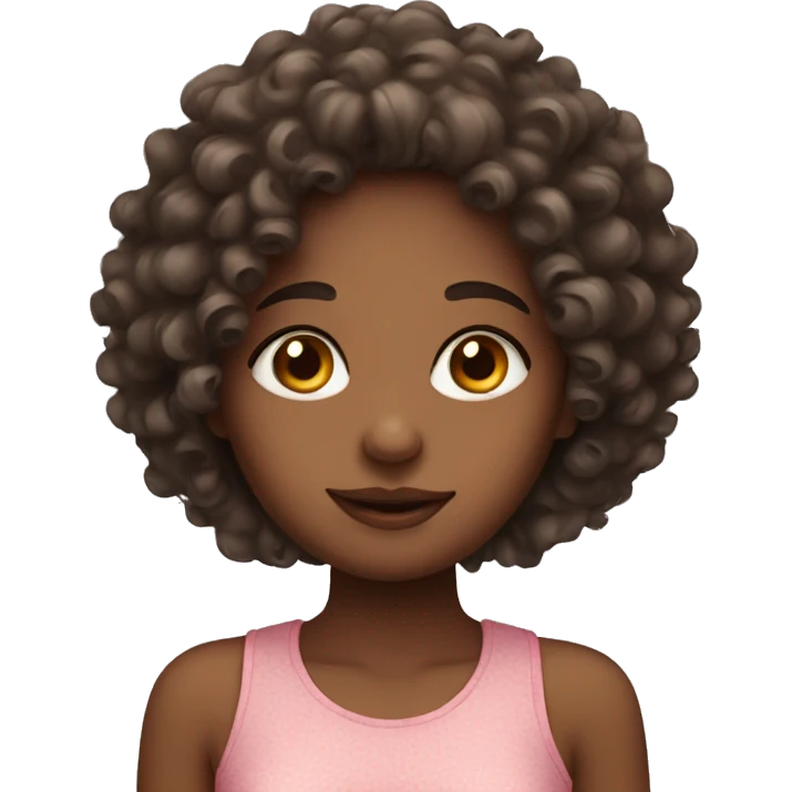 curly girl with love eyes emoji