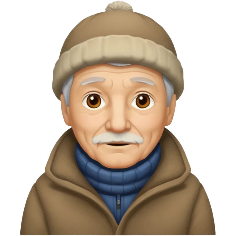 eldelry man with winter clothes emoji
