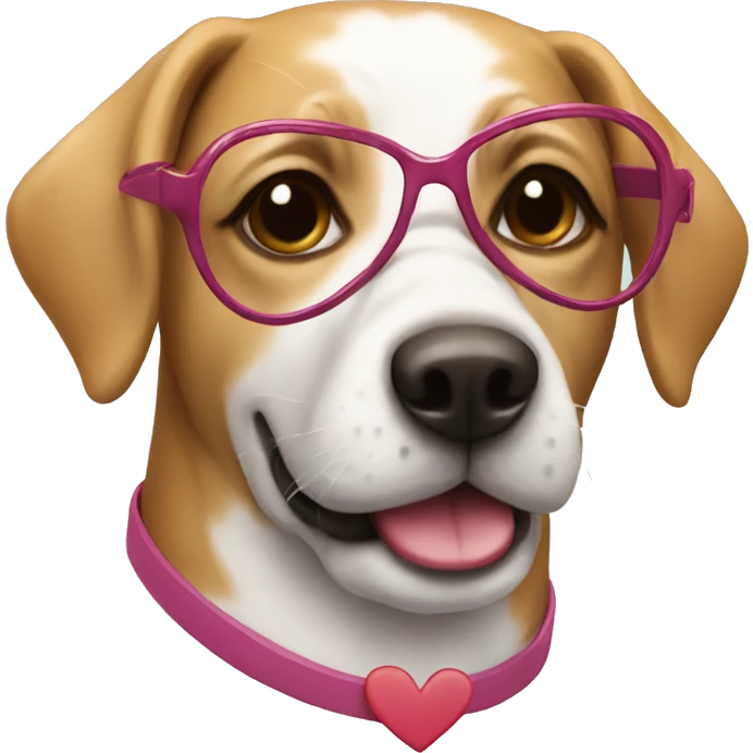 Dog with heart glasses  emoji