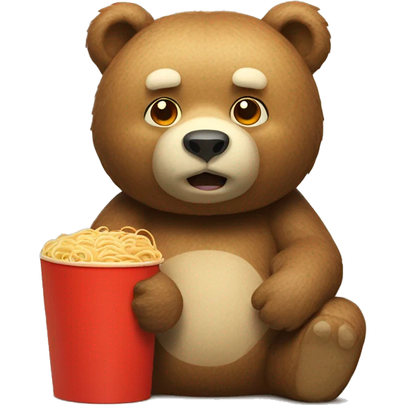 Bear with asia noodle box emoji