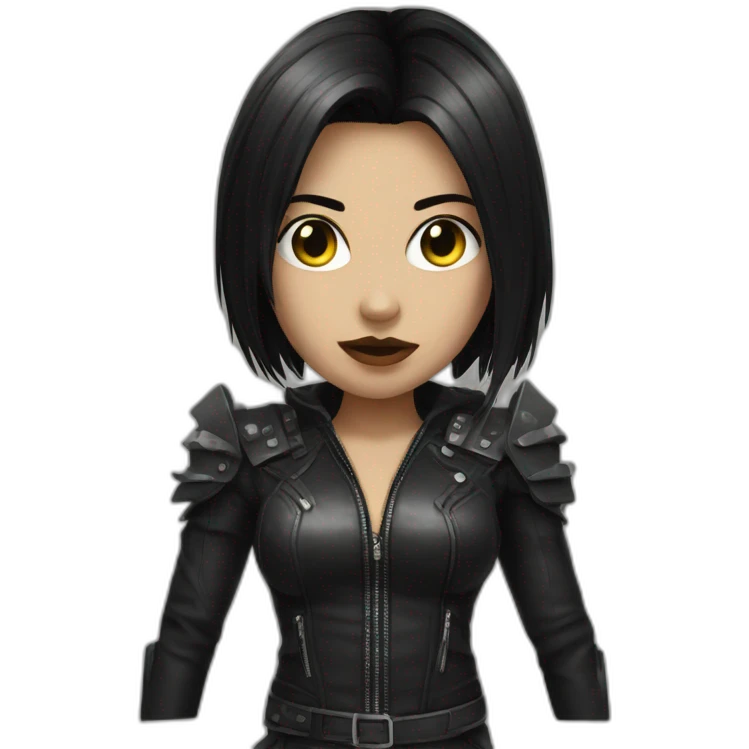 heavy metal girl short dark hair emoji