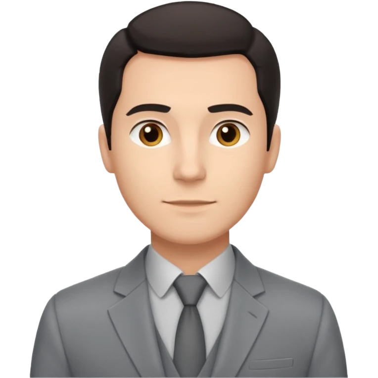 Мужчина с тёмными волосами, аккуратно уложенными назад, чисто выбритый, уверенное, но доброжелательное выражение лица, минималистичный пиджак без галстука. emoji