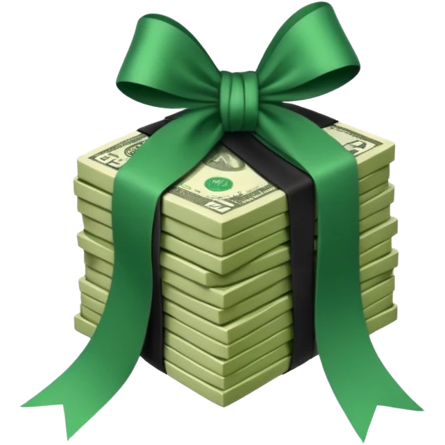 stack of money with black ribbon emoji