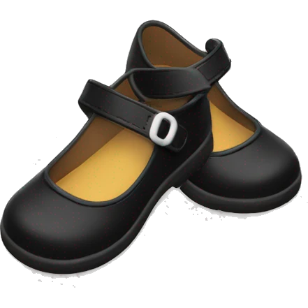  Pair of Black Mary Jane’s flat schoolgirl shoes emoji