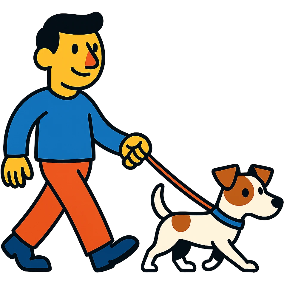 a man walking a Jack Russell Terrier emoji