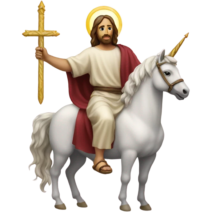 Jesus on a unicorn emoji