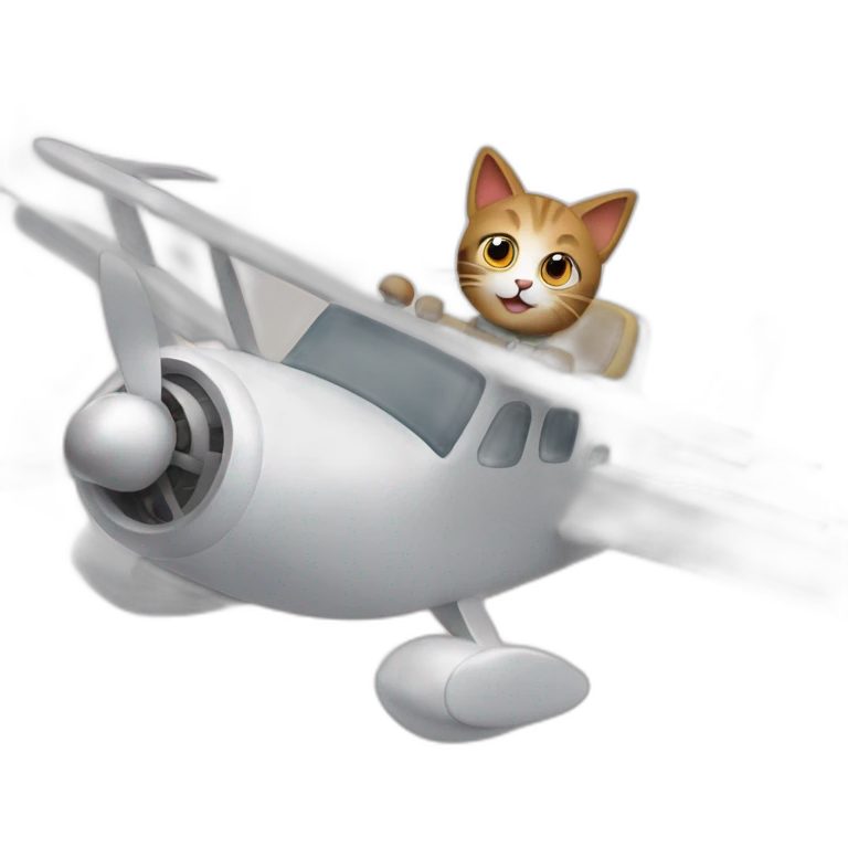 Cat driving a plane emoji