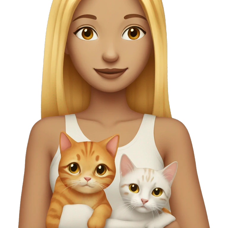 Blonde with a ginger cat emoji