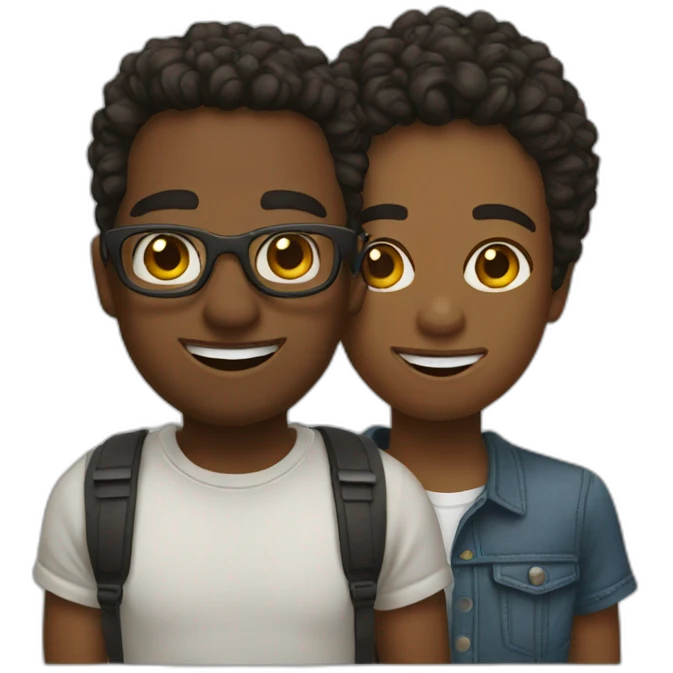 Two friends in Austin Texas emoji
