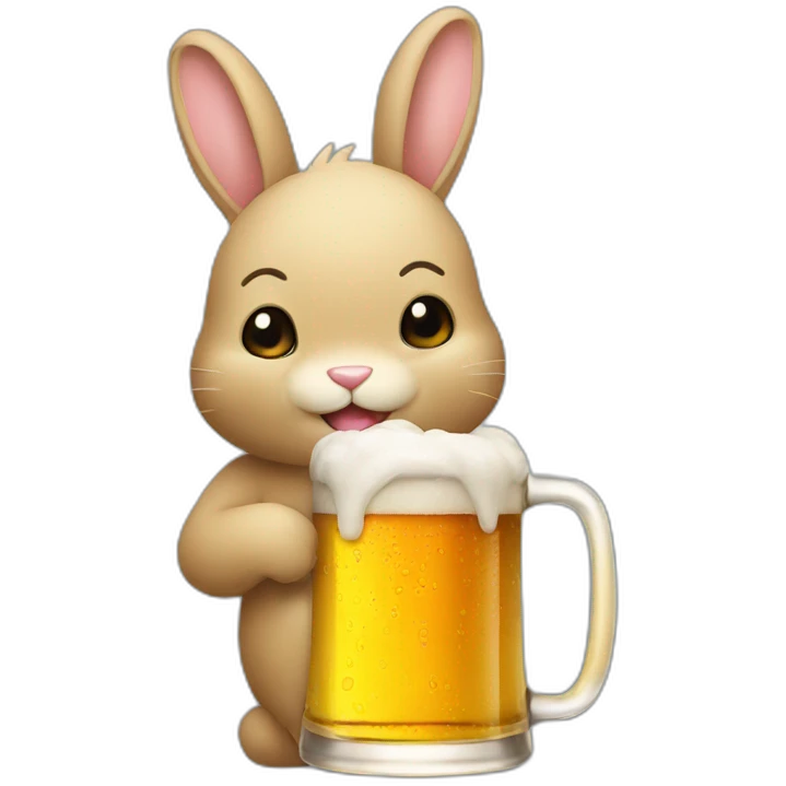 Beer with rabbit emoji