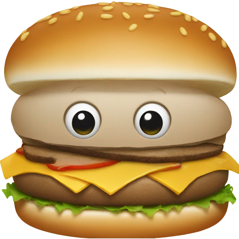 Straight faced burger  emoji