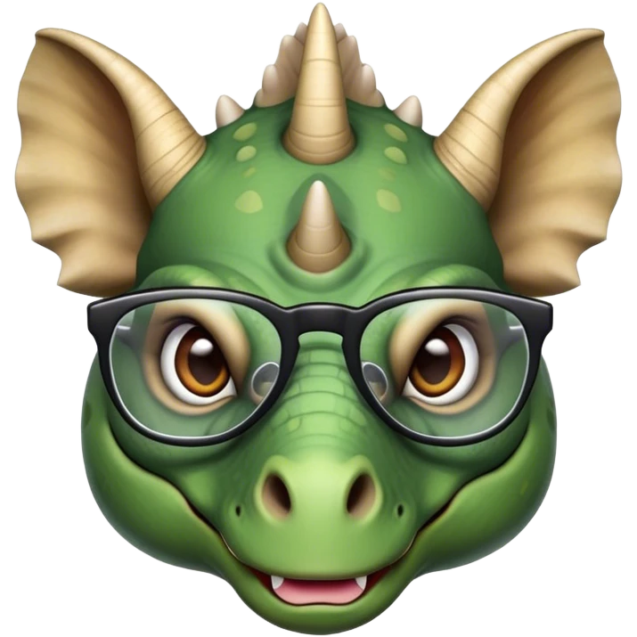triceratops with glasses emoji