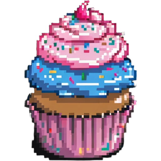 cupcake with pink icing and sprinkles emoji
