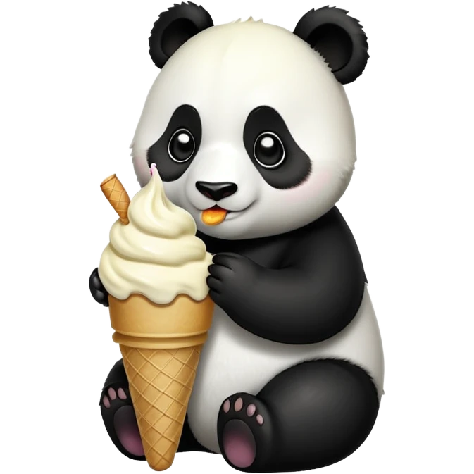 Panda eating ice cream emoji