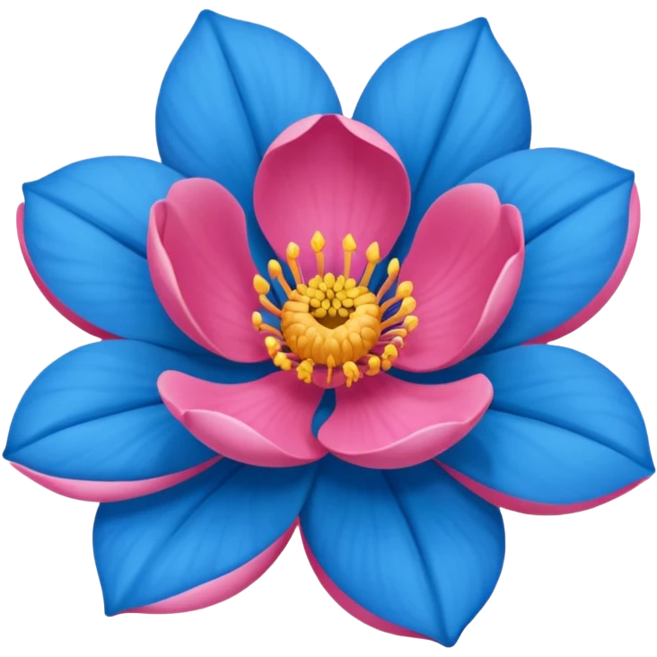 Um emoji da flor rosa vermelha tradicional só que com coloração azul emoji