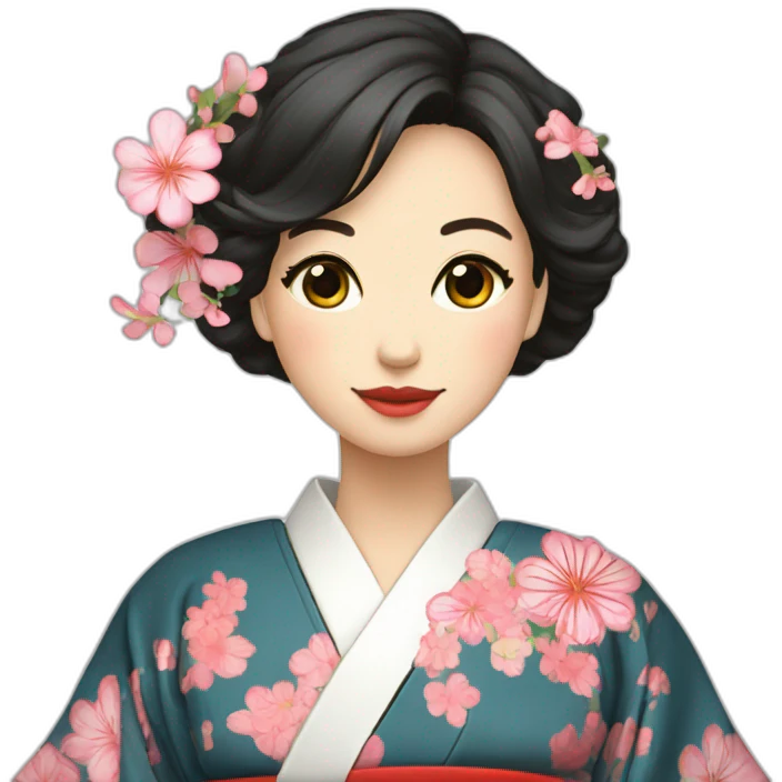 Un kimono court et fleuri  emoji