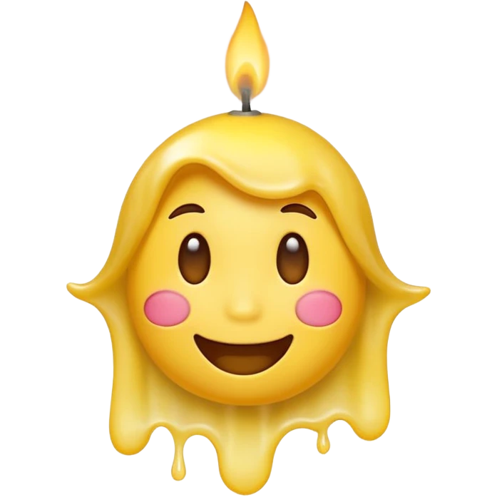 Emoji souriant Avec goutte de sueur qui souffle une bougie emoji