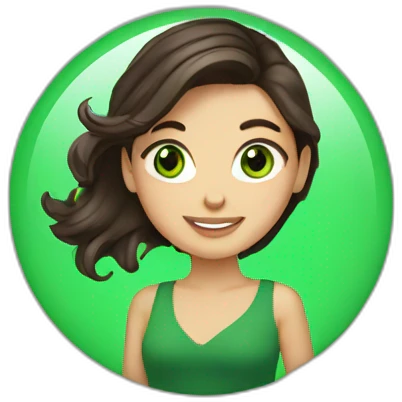 green eyed brunette twirling hair emoji