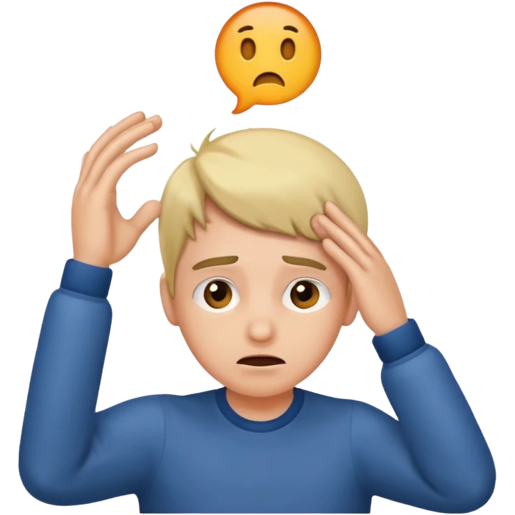 Confused itching head emoji
