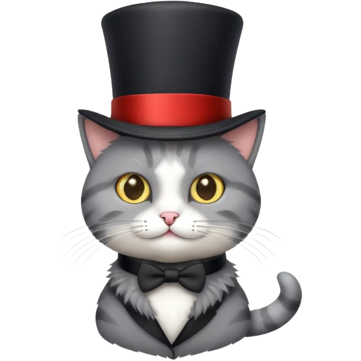 cat wearing a tophat emoji