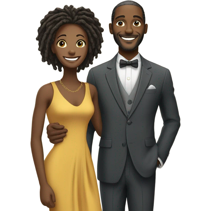 Black man with dreadlocks dressed up on date night with companion￼ emoji
