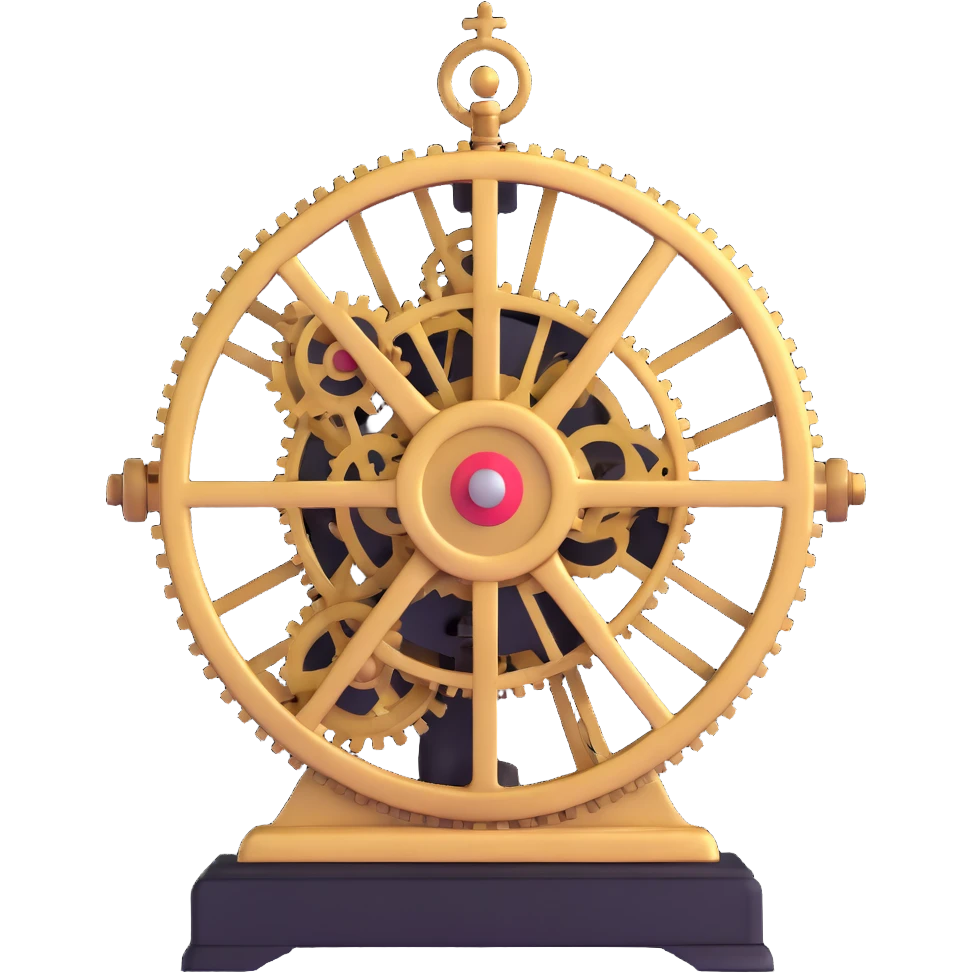 British Empire clockwork machine powered by translation magic emoji