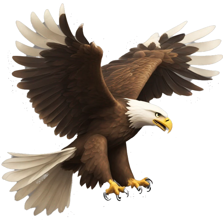A majestic eagle with outstretched wings in full flight, symbolizing strength emoji