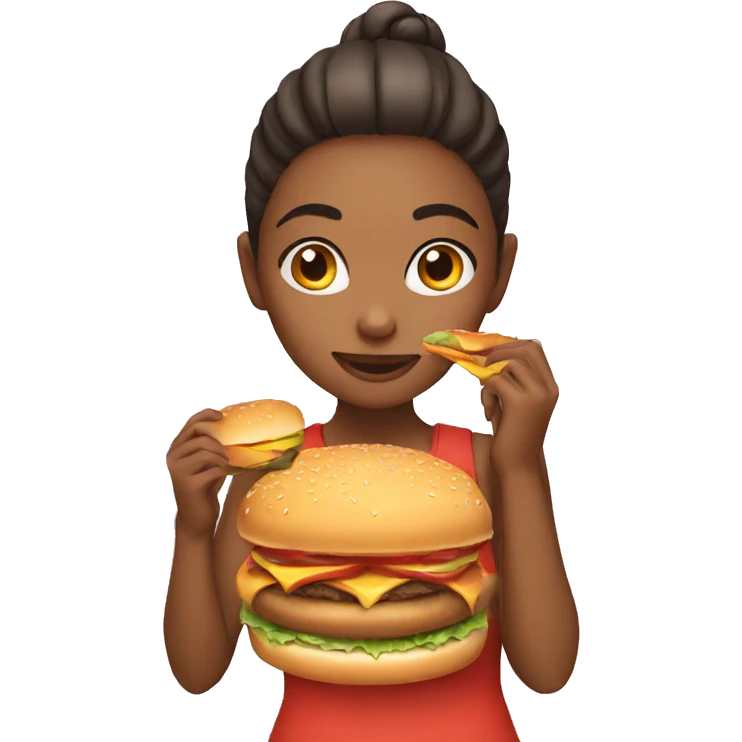 Girl eating burger emoji