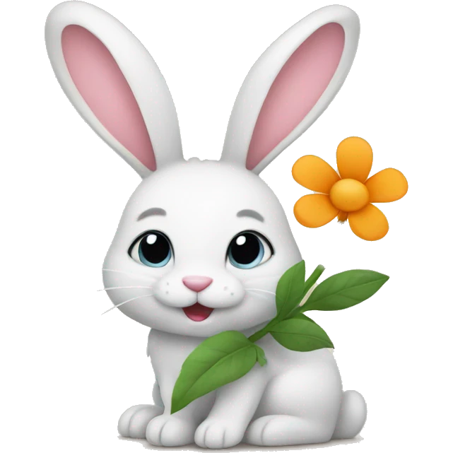 Bunny holding a flower emoji