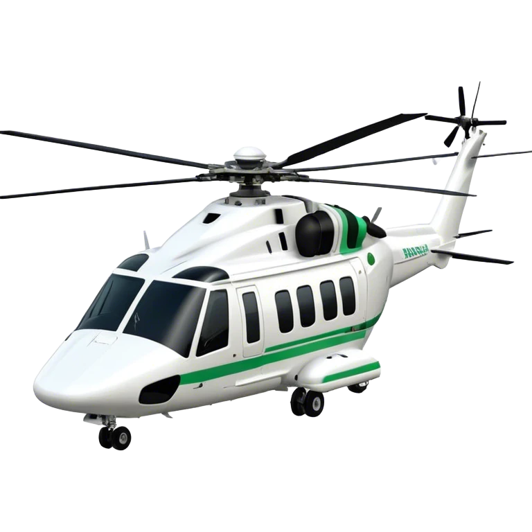 AgustaWestland AW139 - Leonardo (Model Year: 2022) (Iconic colour: White with green accents) emoji