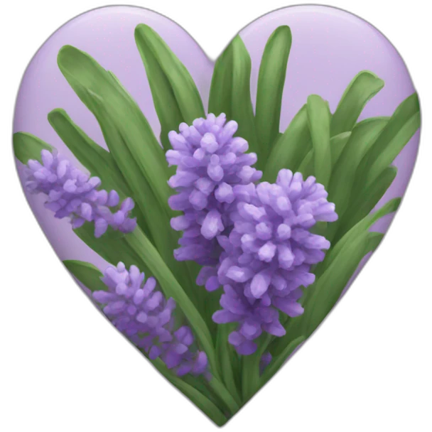 Lavender in white heart emoji